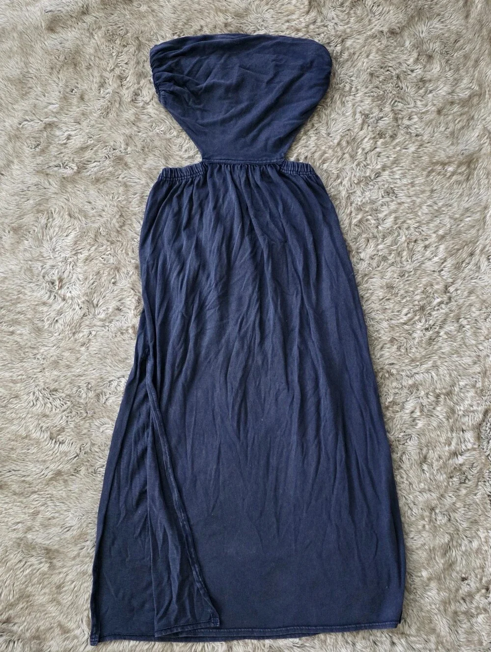 Free People Tangelica Maxi Dress Strapless Navy Blue Women's Size XL